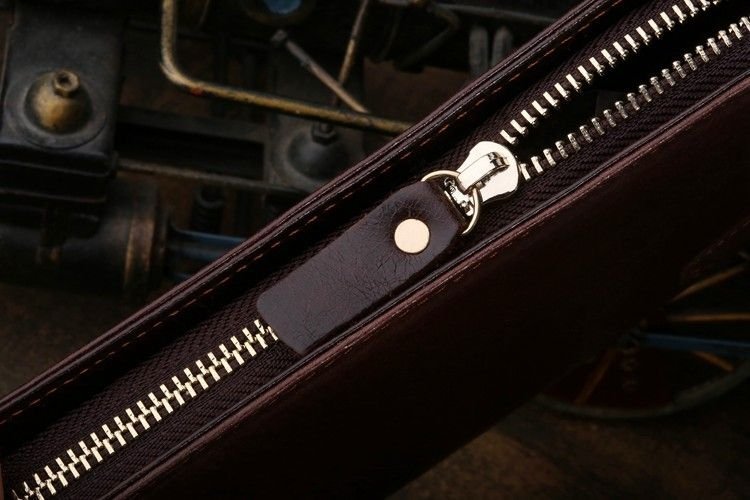 Стильный кожаный кошелек - клатч коричневого цвета VINTAGE STYLE (14196)