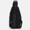 Мужская вертикальная сумка-слинг из натуральной кожи черного цвета Keizer 71605 - 3