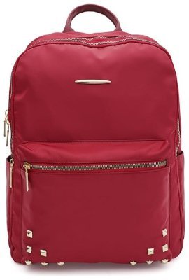 Женский рюкзак из красного текстиля на две молнии Monsen 71805
