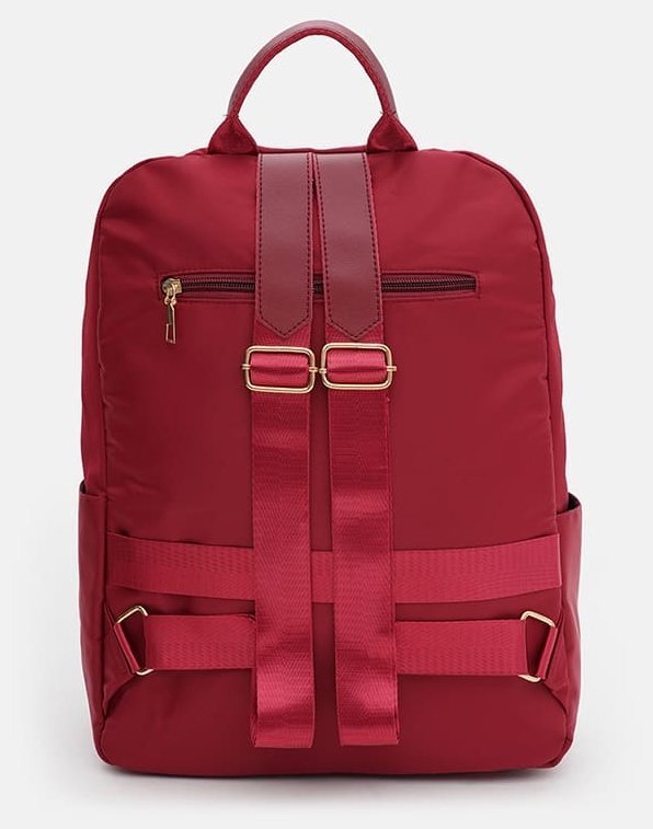 Женский рюкзак из красного текстиля на две молнии Monsen 71805