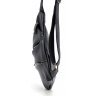 Тонкий кожаный мужской рюкзак-слинг через плечо в черном цвете TARWA (19626) - 3
