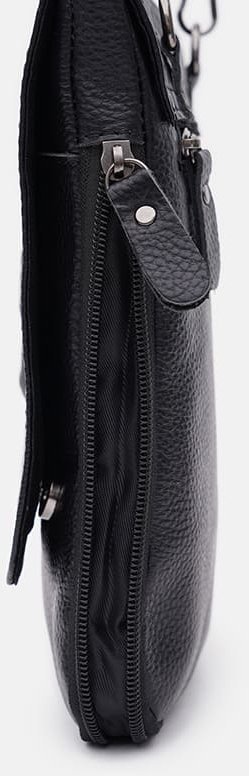 Mужская компактная сумка через плечо из натуральной кожи с клапаном Keizer (21883)