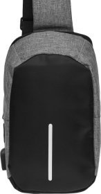 Мужская сумка-слинг серого цвета из полиэстера Remoid (21943)