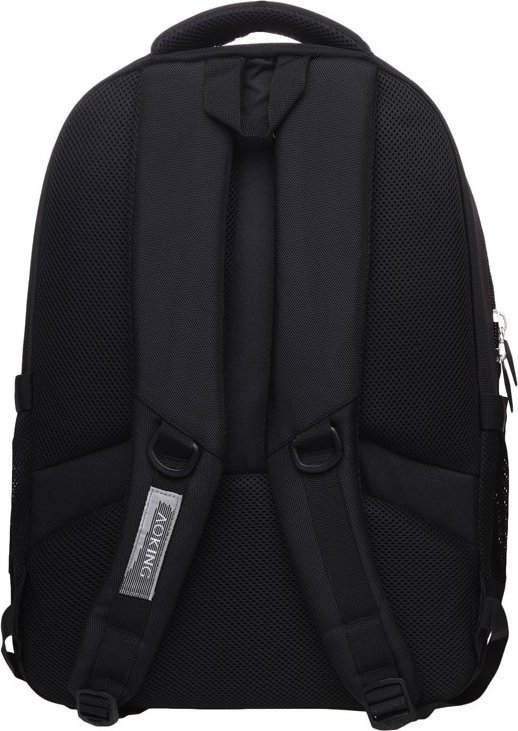 Мужской рюкзак из качественного полиэстера черного цвета с отделением под ноутбук Aoking (22143)