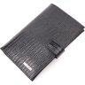 Черное лаковое мужское портмоне из натуральной кожи с разворотом под документы KARYA (2421191) - 1