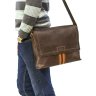Стильная мужская сумка мессенджер коричневого цвета VATTO (11647) - 3