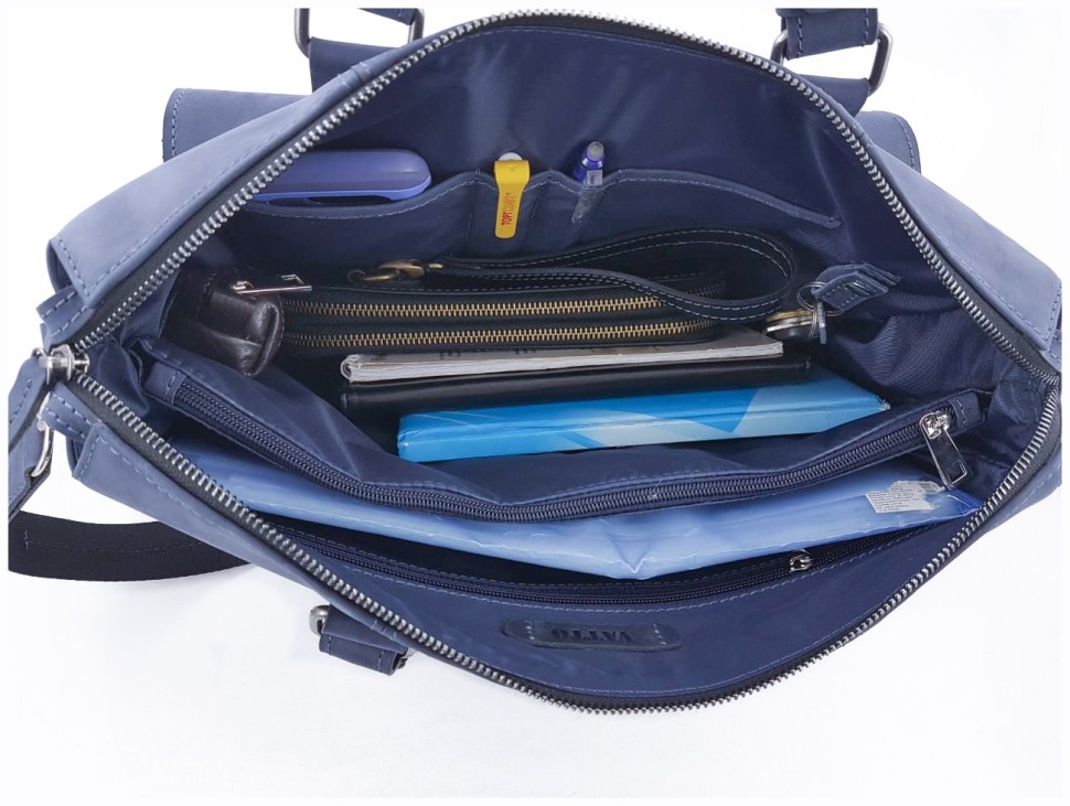 Большая сумка из винтажной кожи с ручками и ремнем на плечо VATTO (11847)