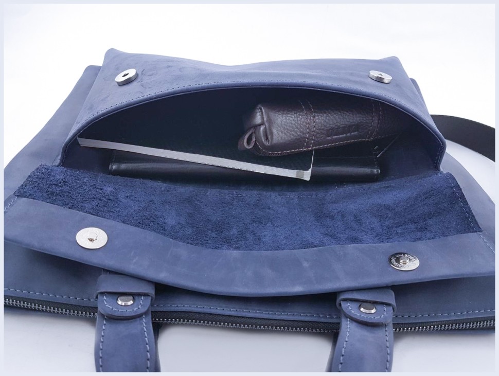 Большая сумка из винтажной кожи с ручками и ремнем на плечо VATTO (11847)