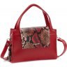 Маленькая женская сумка из натуральной кожи красного цвета с ручками KARYA (19618) - 1
