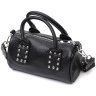 Черная женская сумка горизонтального типа из фактурной кожи с ручками Vintage 2422369 - 2