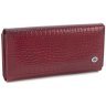 Большой женский кошелек из натуральной лаковой кожи красного цвета на два отдела ST Leather 70806 - 1