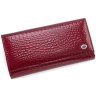 Большой женский кошелек из натуральной лаковой кожи красного цвета на два отдела ST Leather 70806 - 3