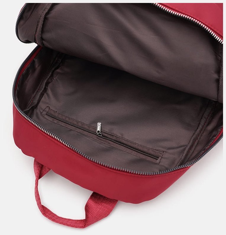 Красный женский рюкзак из текстиля на два отделения Monsen 71806