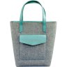 Женская сумка шоппер с бирюзовыми кожаными вставками BlankNote D.D. (12683) - 1