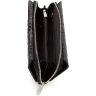 Женский кошелек-клатч черного цвета из натуральной кожи под крокодила KARYA (19968) - 2