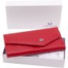 Красный женский кожаный кошелек с ассиметричным клапаном на кнопке ST Leather 1767406 - 7