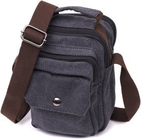 Мужская текстильная сумка-барсетка темно-серого цвета с ручкой Vintage 2422218