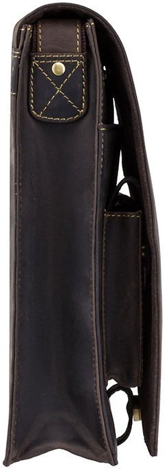 Мужская сумка-мессенджер из матовой кожи высокого качества темно-коричневого цвета Visconti Jasper 68906