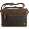 Маленькая женская сумка-кроссбоди из натуральной кожи крейзи хорс коричневого цвета Visconti Robbie 69306 - 1