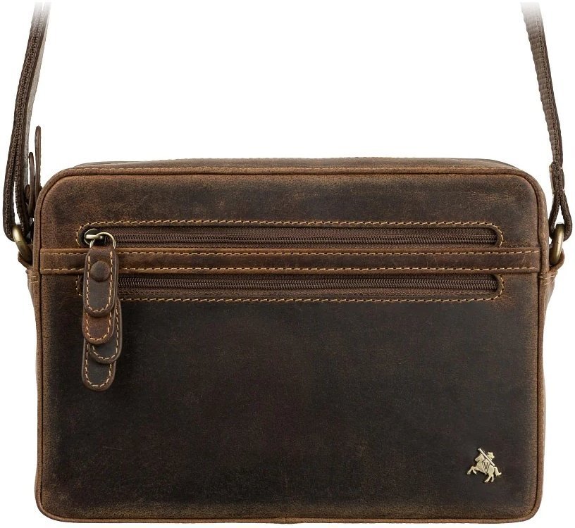 Маленькая женская сумка-кроссбоди из натуральной кожи крейзи хорс коричневого цвета Visconti Robbie 69306