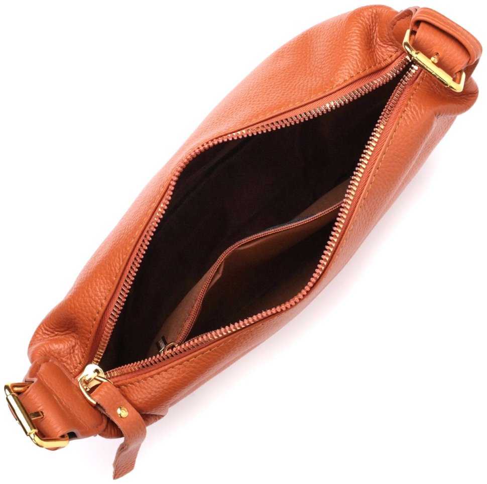 Женская сумка из натуральной кожи коричневого цвета с одной лямкой Vintage 2422370