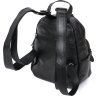 Кожаный небольшой женский рюкзак черного цвета Vintage (20675) - 2