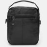 Mужская кожаная сумка-барсетка насыщенного черного цвета на молнии Keizer (21882) - 3