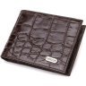 Мужское портмоне темно-коричневого цвета из натуральной кожи с тиснением под крокодила CANPELLINI (2421943) - 1