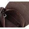 Миниатюрная мужская сумка на плечо из темно-коричневой кожи Grande Pelle (19079)																			 - 7