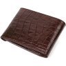 Мужское портмоне коричневого цвета из натуральной кожи с тиснением под крокодила на кнопке BOND (2421990) - 2