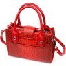 Компактная красная женская сумка из натуральной кожи под крокодила KARYA (2420893) - 2