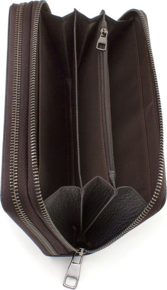 Красивый мужской кошелек-клатч в фактурной коже Marco Coverna (21073) Коричневый