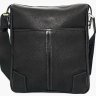Черная кожаная мужская сумка Флотар среднего размера VATTO (11649) - 1