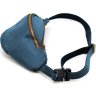 Кожаная винтажная сумка на пояс в голубом цвете TARWA (21633) - 2