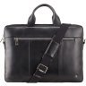 Солидная мужская сумка под ноутбук 13 дюймов из натуральной кожи черного цвета Visconti Charles 69007 - 1