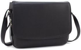 Черная женская сумка-кроссбоди из натуральной гладкой кожи Visconti 69107