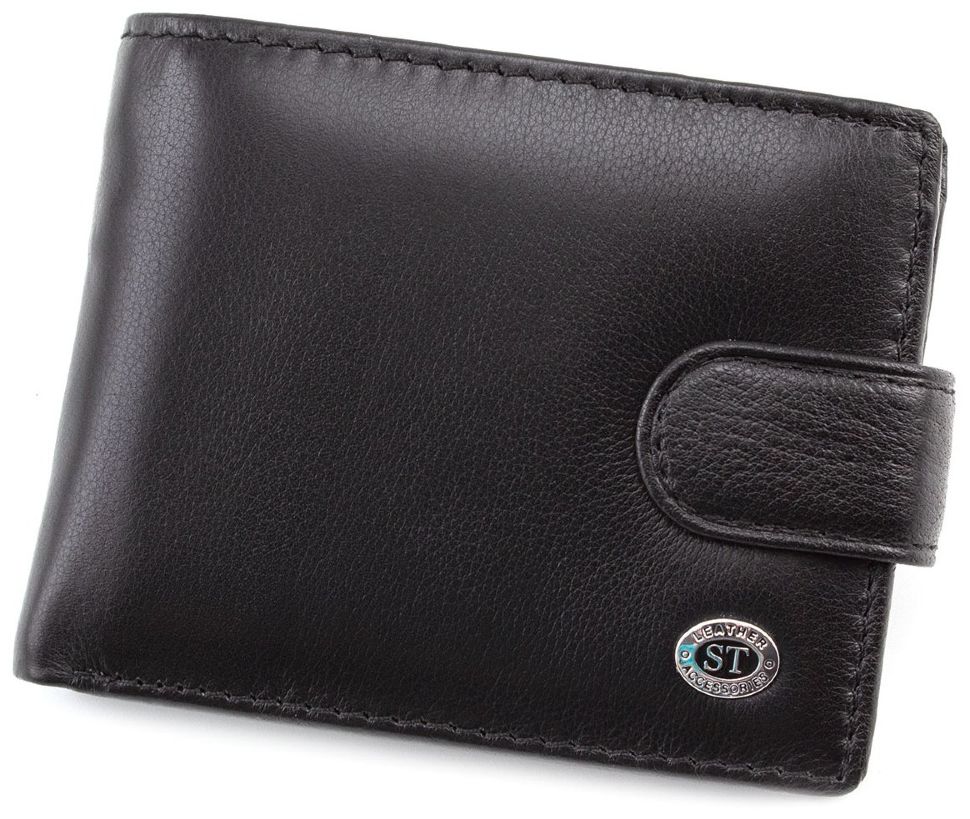 Маленький кожаный кошелек на кнопке ST Leather (16771)