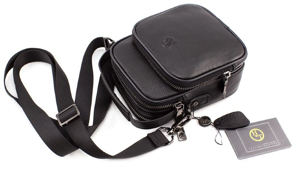 Маленькая мужская сумка на два отделения H.T Leather (10455)