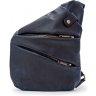 Мужская кожаная темно-синяя сумка-рюкзак из натуральной кожи TARWA (19824) - 7
