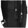 Мужской большой кожаный слинг-рюкзак черного цвета Borsa Leather 73008 - 5