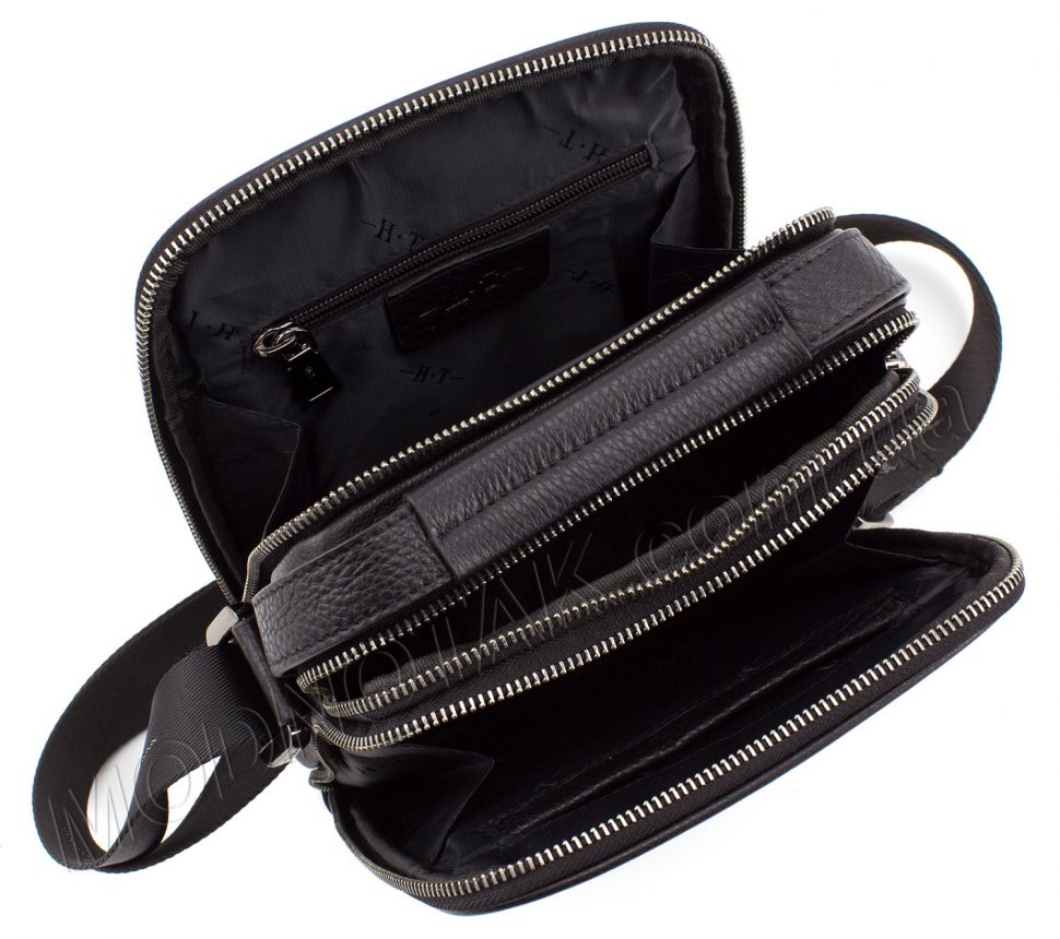Кожаная мужская сумка - барсетка с ручкой H.T Leather Collection (10375)
