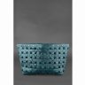 Фирменная женская сумка из натуральной плетеной кожи зеленого цвета BlankNote Пазл Xl (12780) - 4