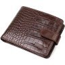 Коричневое мужское портмоне из натуральной кожи с тиснением под крокодила BOND (2421991) - 1