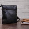 Черная мужская сумка-планшет из натуральной кожи с зернистой фактурой SHVIGEL (11025) - 8