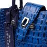 Миниатюрная женская сумка синего цвета из натуральной кожи с фактурой под крокодила KARYA (2420894) - 6