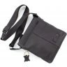 Кожаная мужская сумка черного цвета на две молнии Leather Collection (11142) - 4