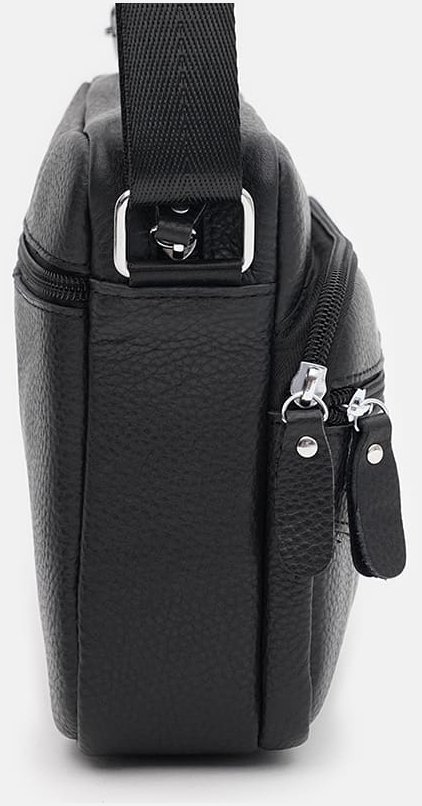 Мужская горизонтальная сумка из натуральной кожи через плечо Borsa Leather 65008