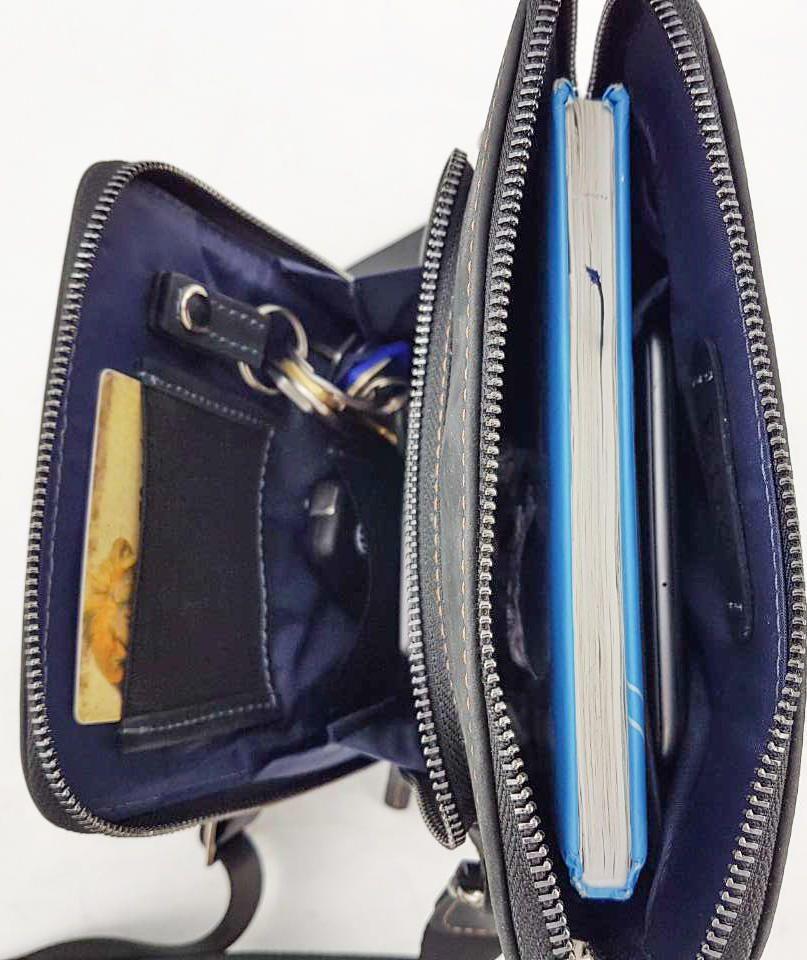 Функциональная сумка планшет через плечо из двух видов кожи VATTO (11850)