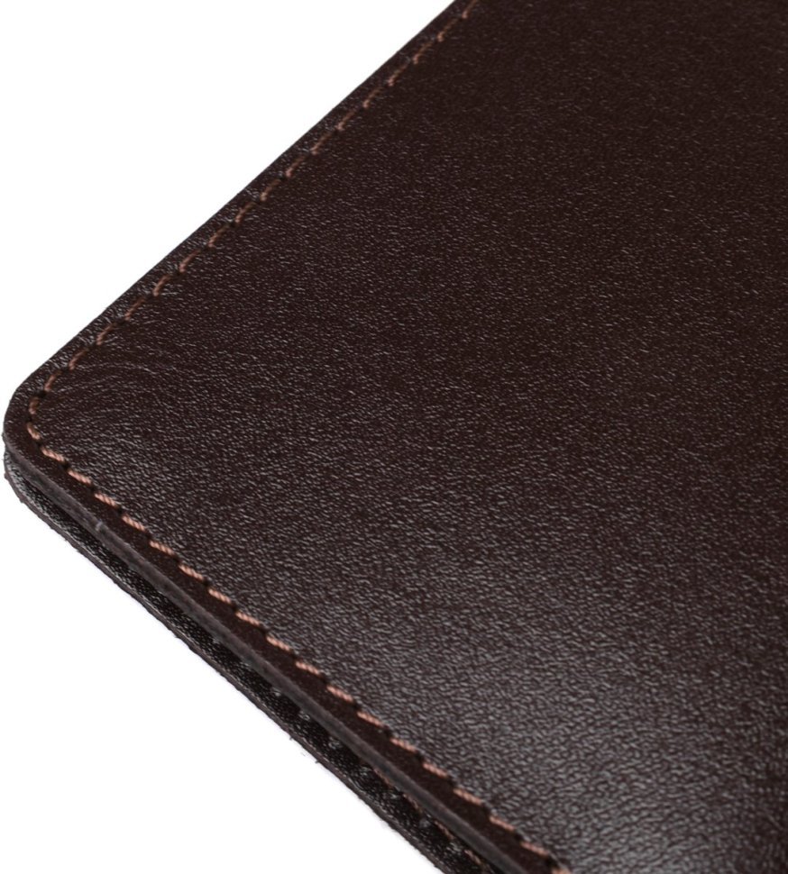 Темно-коричневая обложка под автодокументы из гладкой кожи SHVIGEL (2413986)