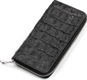 Мужской кошелек-клатч из натуральной кожи крокодила черного цвета CROCODILE LEATHER (024-18012)